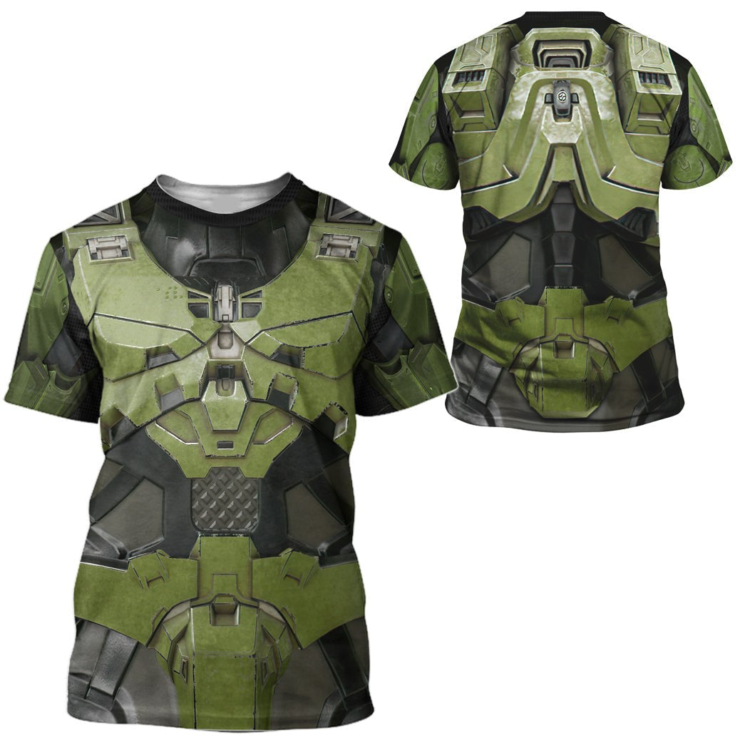 Halo Hoodie Halo Infinite Masterchief Armor Suit Costume T-Shirt Green Unisex - Trendy Gift For Men & Women