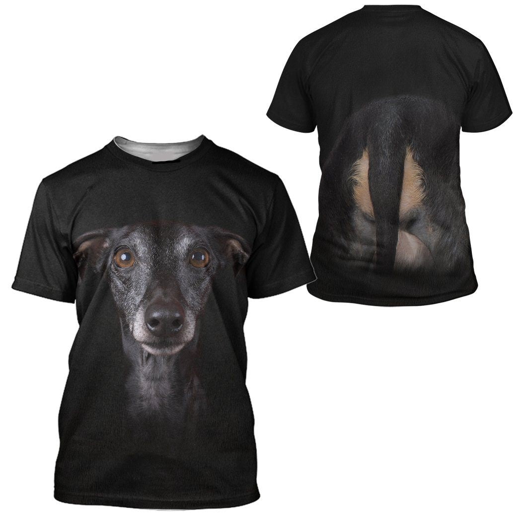 Dog Hoodie Italian Greyhound Dog Front And Back T-Shirt Black Unisex - Trendy Gift For Men & Women