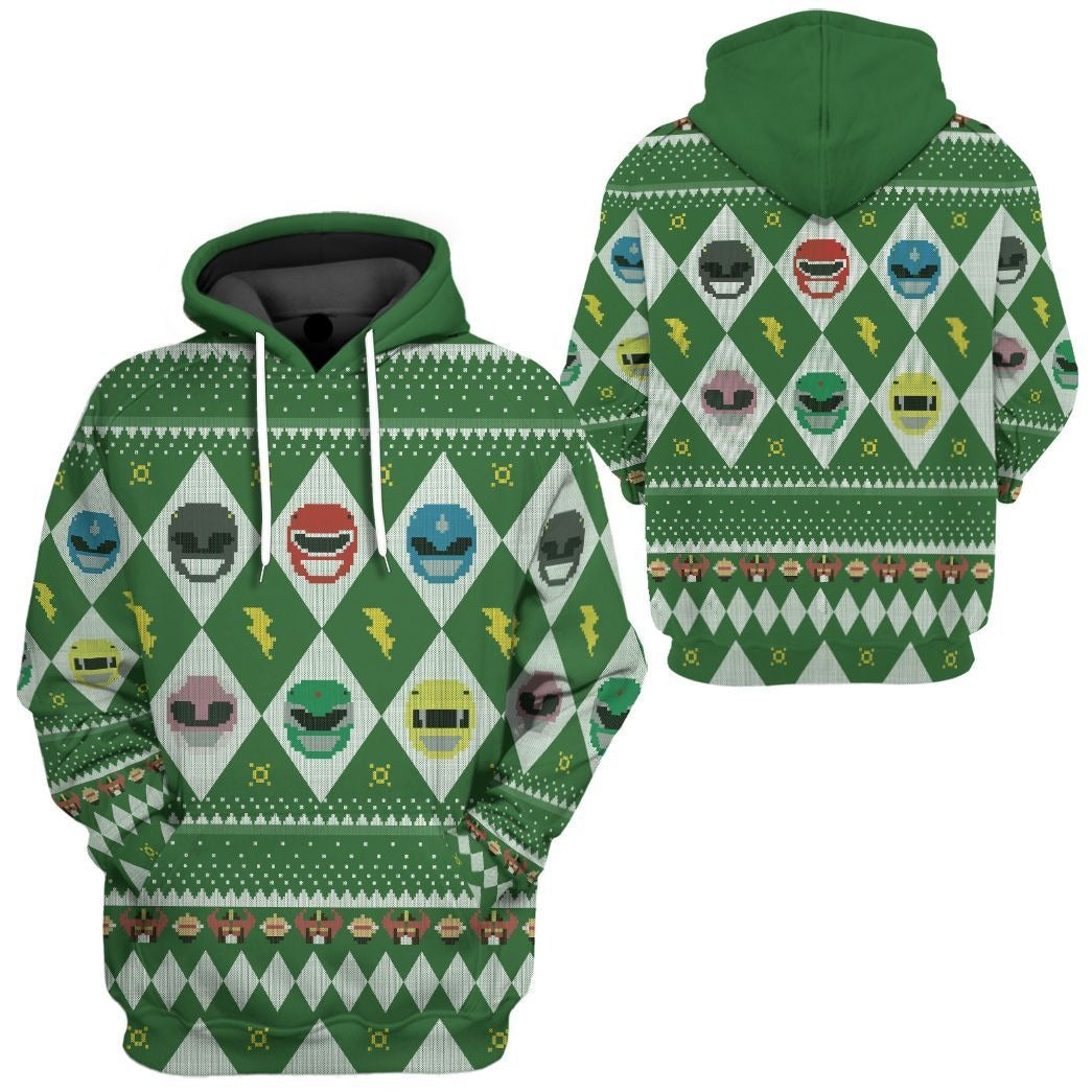 Power Ranger Hoodie Mighty Morphin Power Rangers Team Hoodie Green Unisex - Cozy Hoodie For Cold Weather