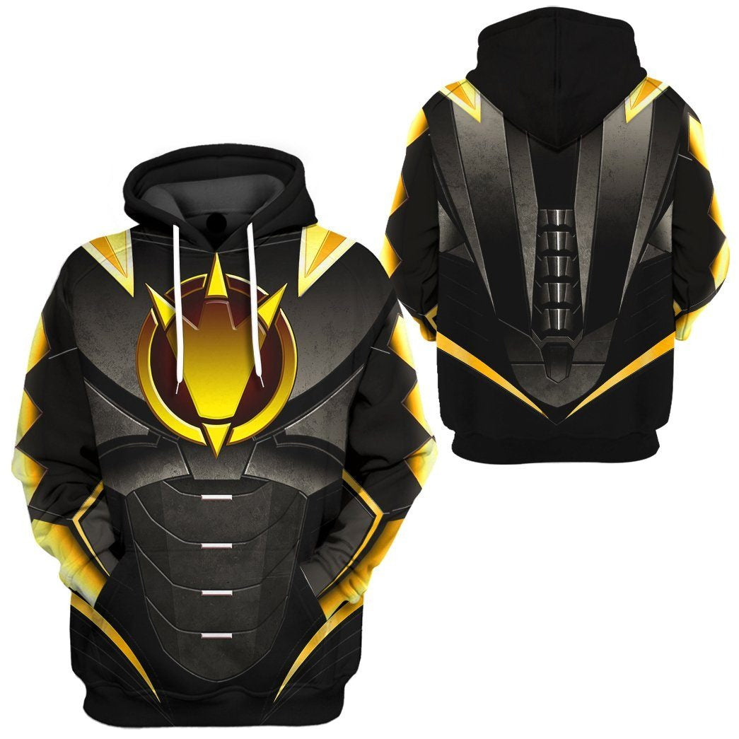 Power Ranger Hoodie Black Power Ranger Dino Thunder Hoodie Black Yellow Unisex - Cozy Hoodie For Cold Weather