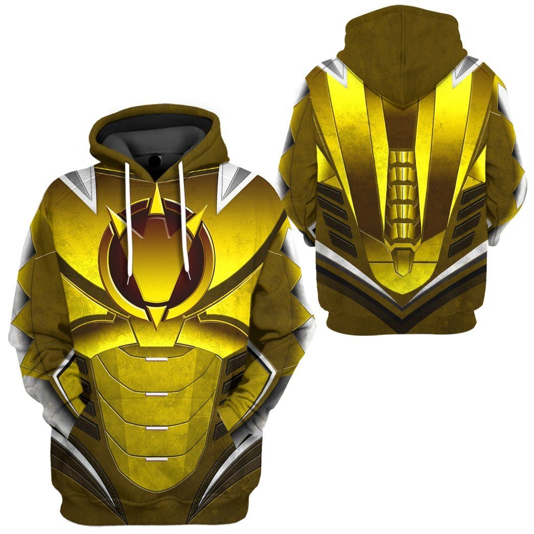Power Ranger Hoodie Yellow Power Ranger Dino Thunder Hoodie Black Yellow Unisex - Cozy Hoodie For Cold Weather