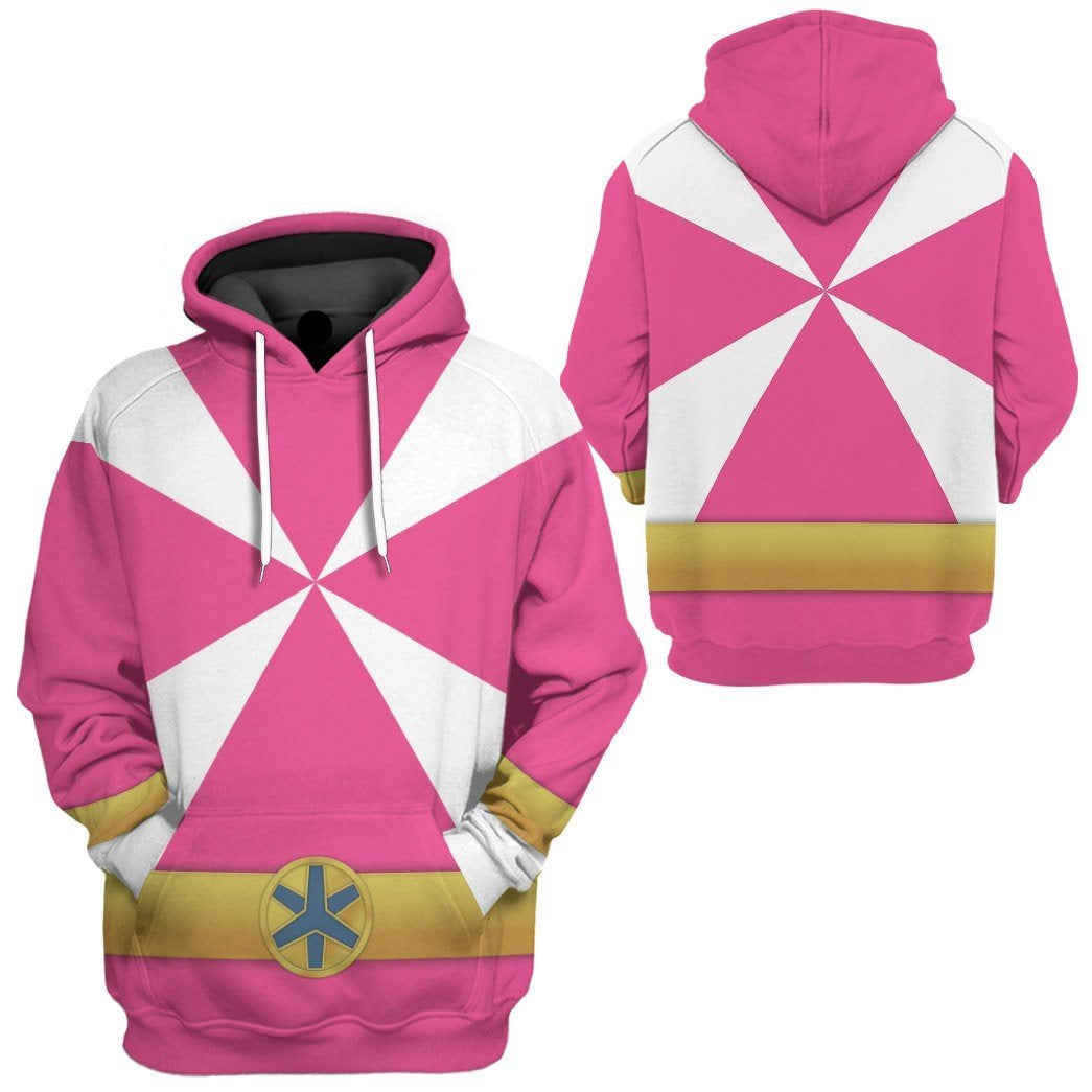 Power Ranger Hoodie Power Rangers Lightspeed Rescue Pink Ranger Hoodie Pink White Unisex - Cozy Hoodie For Cold Weather