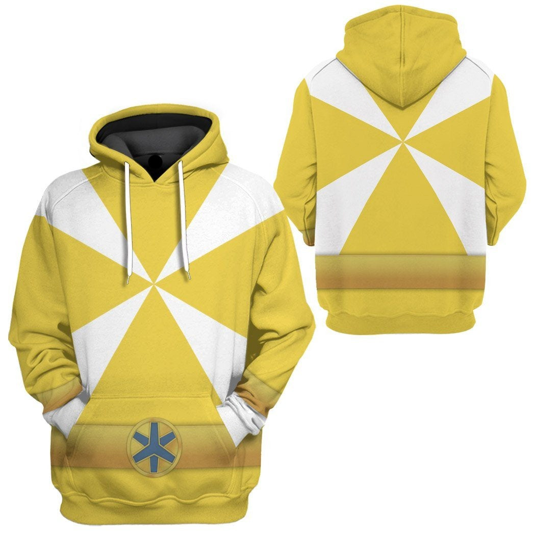 Power Ranger Hoodie Power Rangers Lightspeed Rescue Yellow Ranger Hoodie Yellow White Unisex - Cozy Hoodie For Cold Weather
