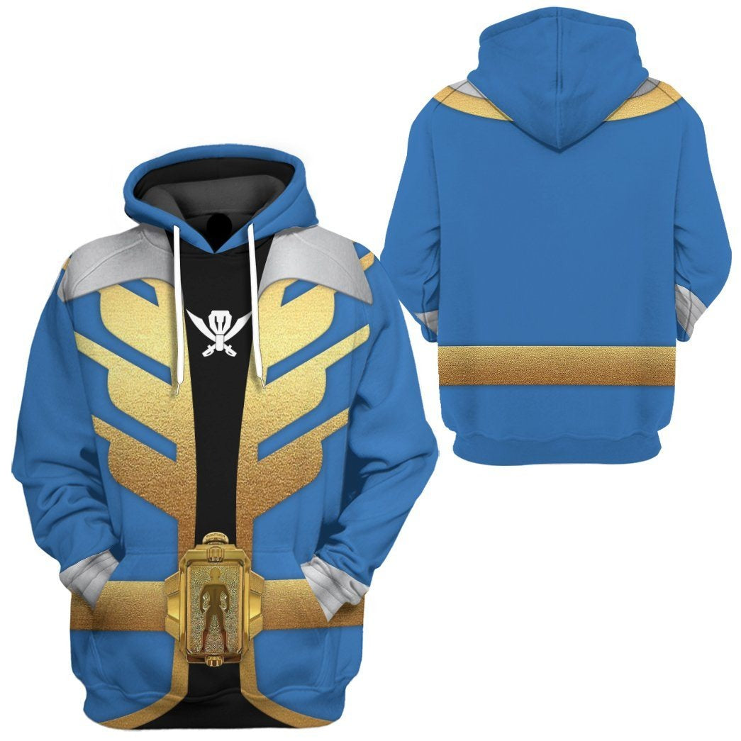 Power Ranger Hoodie Power Rangers Megaforce Blue Ranger Hoodie Blue Yellow Unisex - Cozy Hoodie For Cold Weather