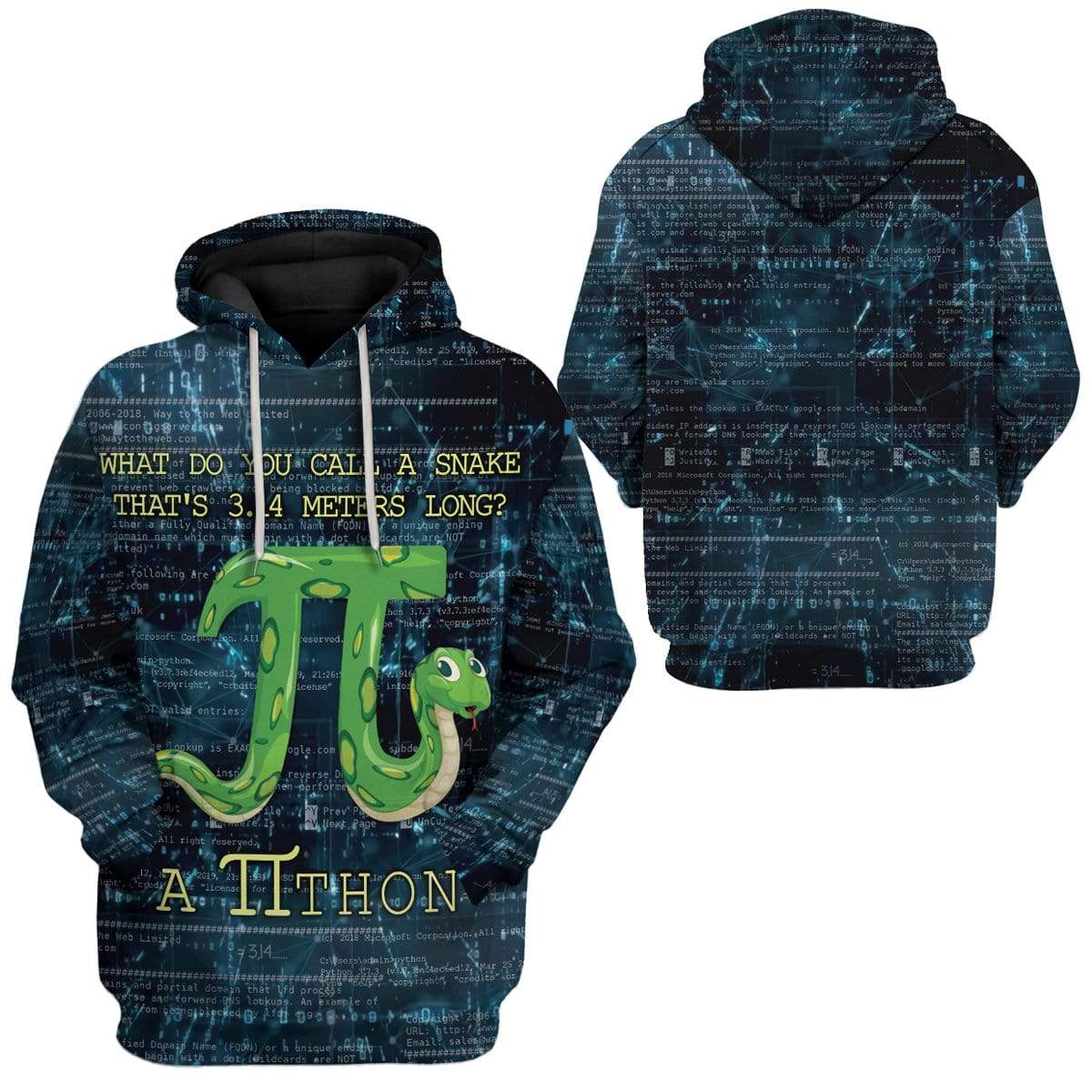 Pi Hoodie What Do You Call Pithon Pi Day Hoodie Math Hoodie Blue Unisex - Cozy Hoodie For Cold Weather