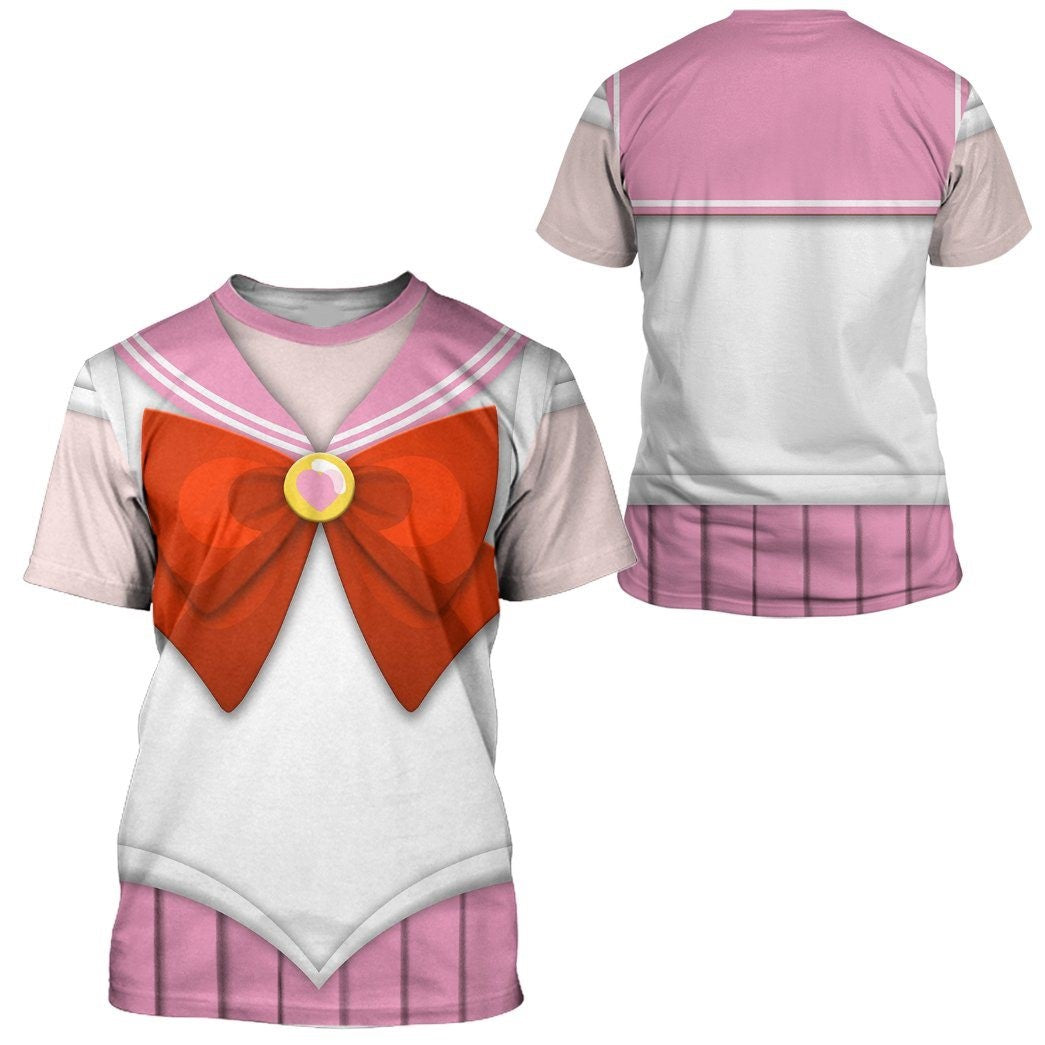 Sailor Moon Hoodie Sailor Chibi Moon Suit Costume T-Shirt White Pink Unisex - Trendy Gift For Men & Women