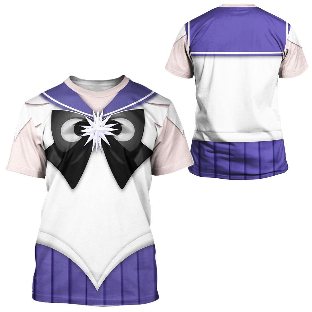 Sailor Moon Hoodie Sailor Saturn Suit Costume T-Shirt White Purple Unisex - Trendy Gift For Men & Women