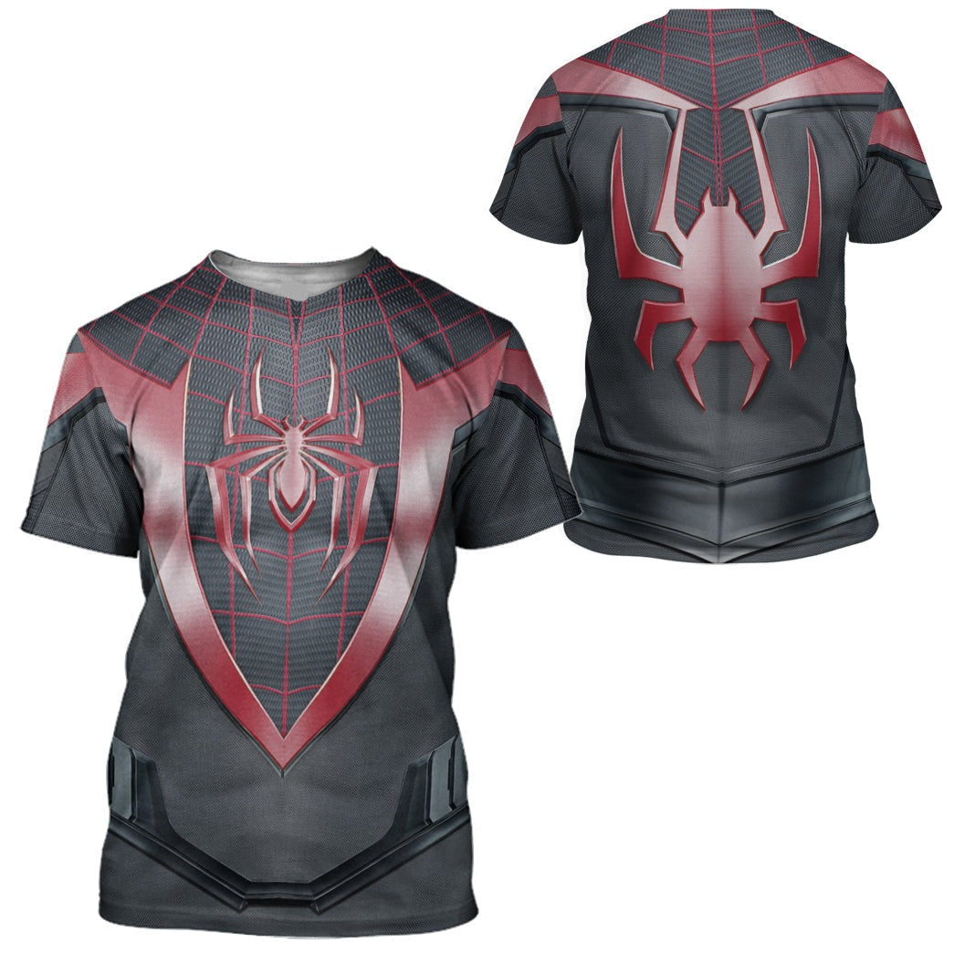 Spiderman Hoodie Marvel Spiderman Miles Morales Suit Costume T-Shirt Black Unisex - Trendy Gift For Men & Women