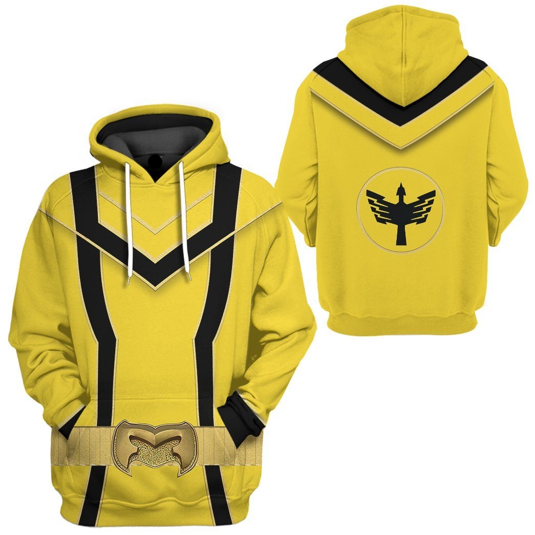 Power Ranger Hoodie Yellow Power Rangers Mystic Force Hoodie Yellow Black Unisex - Cozy Hoodie For Cold Weather