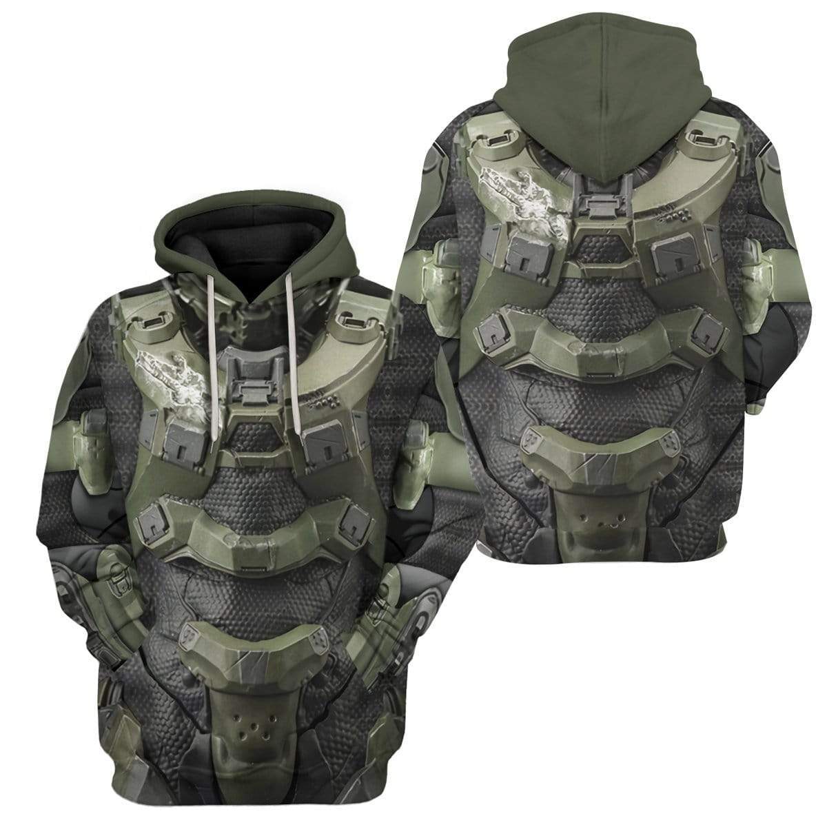 Halo Hoodie Halo Armor Suit Costume T-Shirt Green Unisex - Trendy Gift For Men & Women
