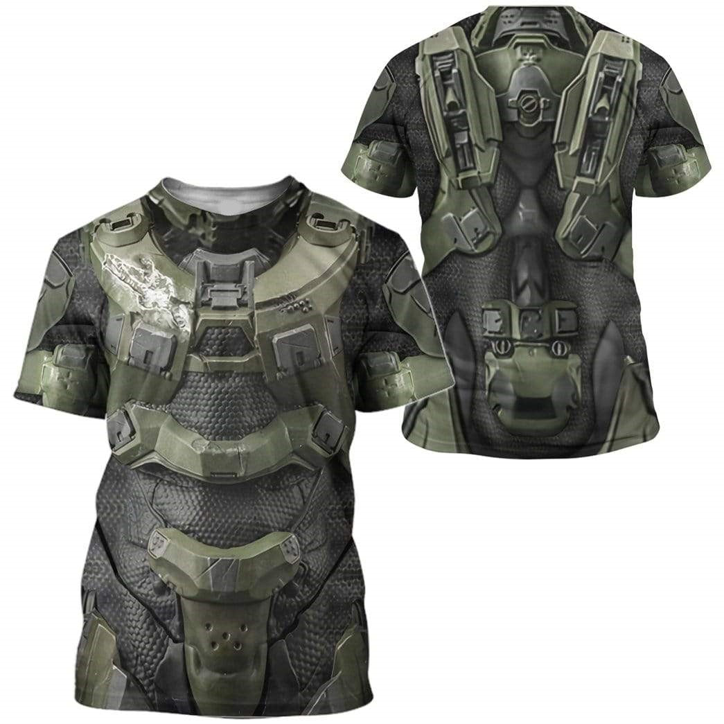 Halo Hoodie Halo Armor Suit Costume T-Shirt Green Unisex - Trendy Gift For Men & Women