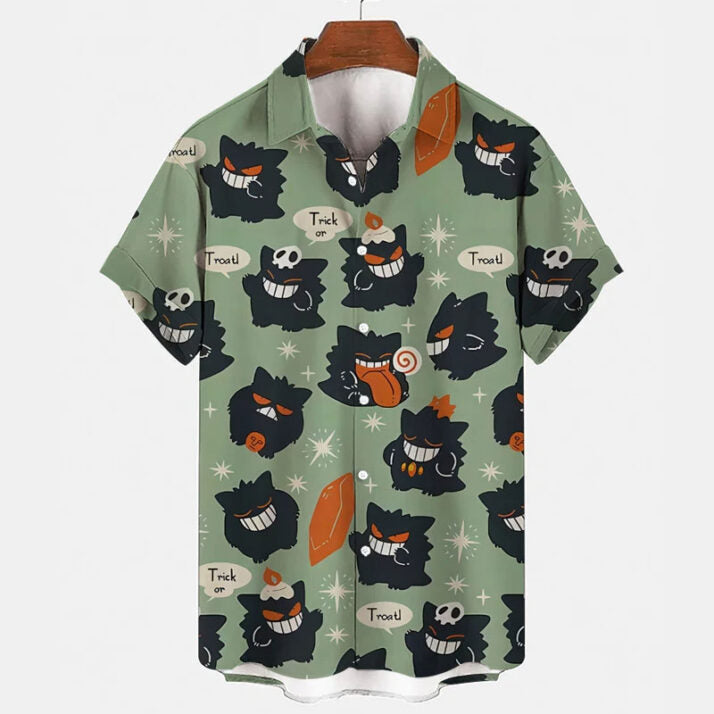 Gengar Aloha Shirt – Unique Anime Hawaiian Shirt for Fans - Tropi Hawaiian Shirts