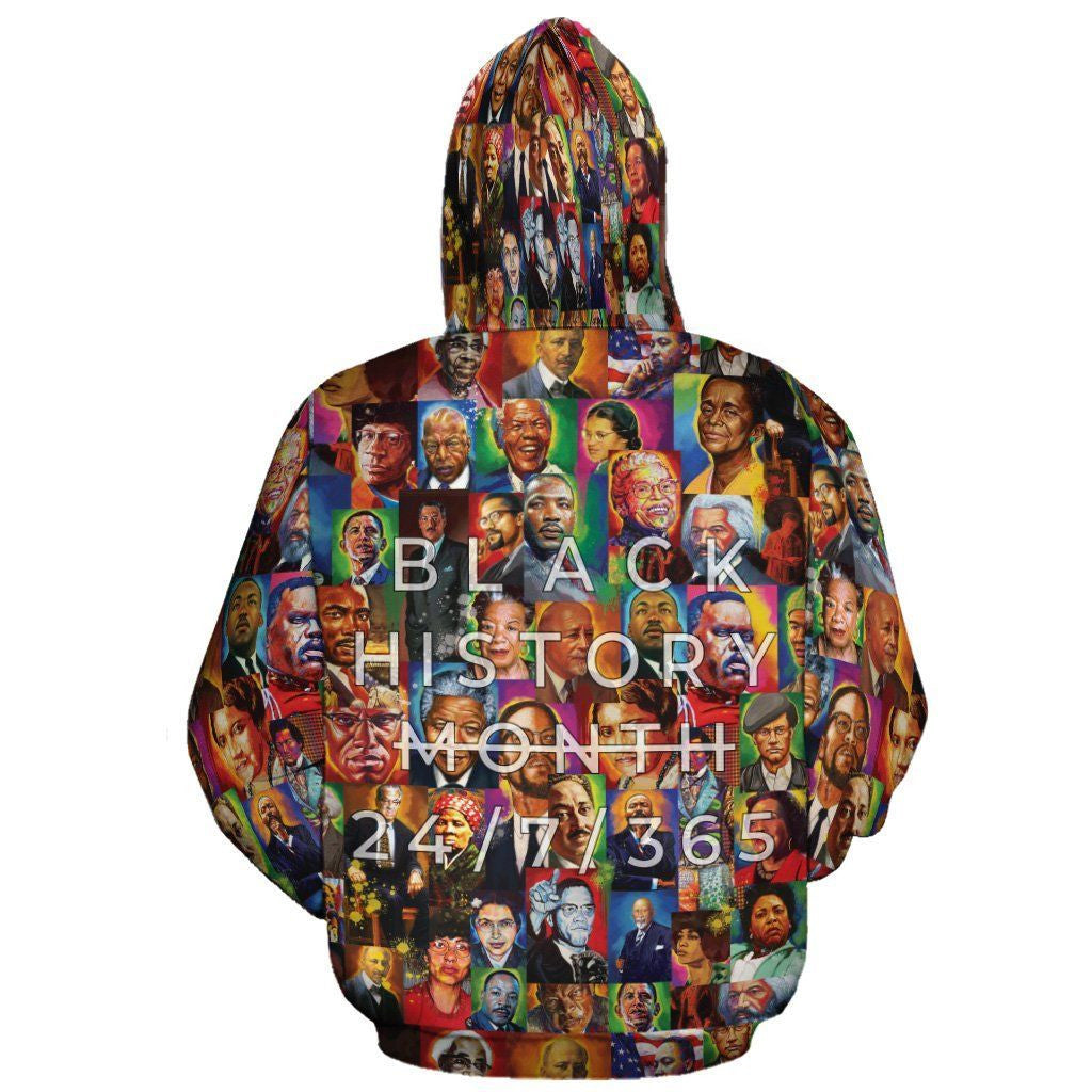 Africa American Hoodie Black History Month 24/7/365 Hoodie Colorful Unisex - Cozy Hoodie For Cold Weather