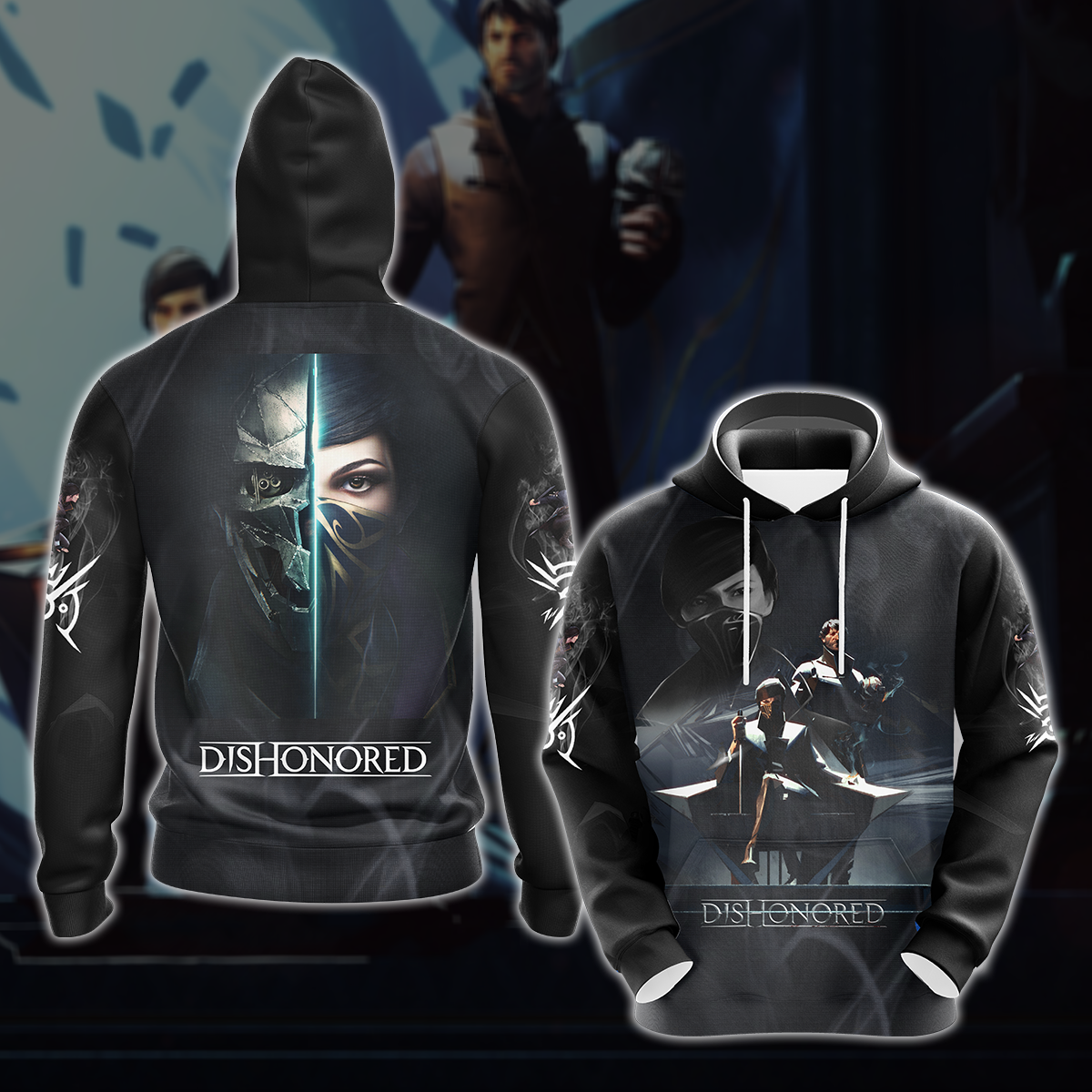 Dishonored 2 Video Game 3D All Over Printed T-shirt Tank Top Zip Hoodie Pullover Hoodie Hawaiian Shirt Beach Shorts Jogger