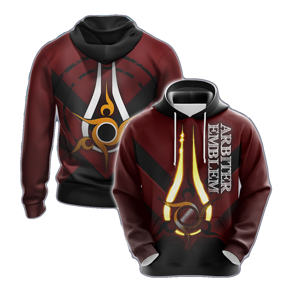 Halo Hoodie Halo Arbiter Emblem Hoodie Red Unisex - Cozy Hoodie For Cold Weather