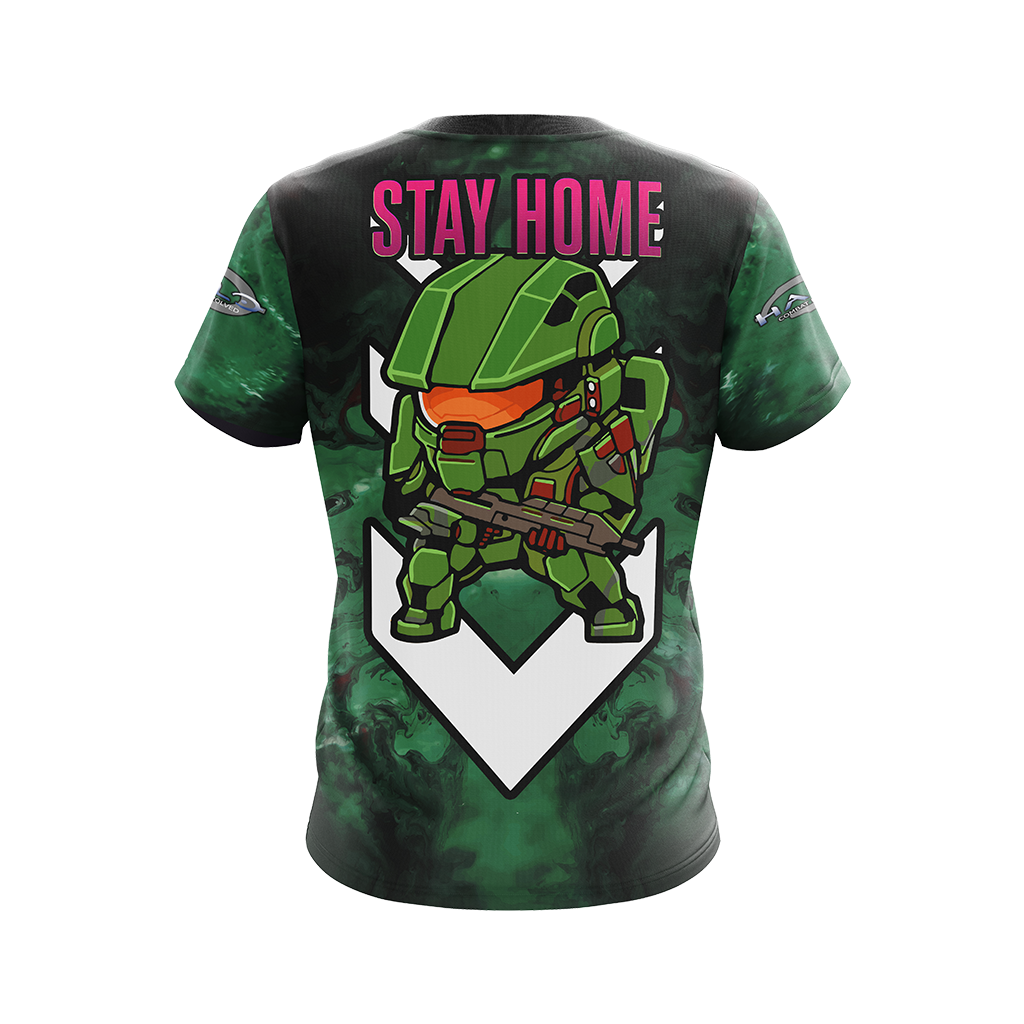 Halo T-Shirt Be A Hero Stay Home T-Shirt Green Unisex - Trendy Gift For Men & Women