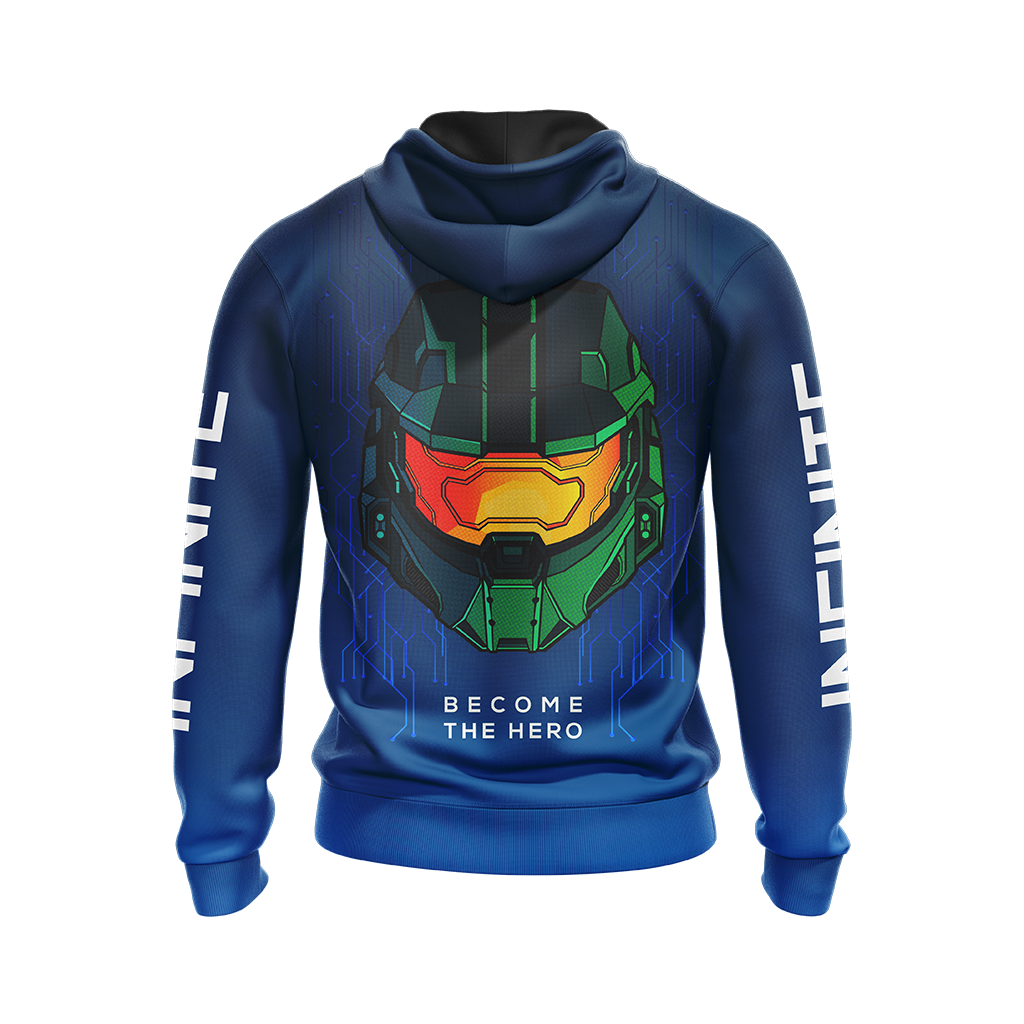 Halo Hoodie Halo Infinite Become The Hero Hoodie Blue Unisex - Cozy Hoodie For Cold Weather