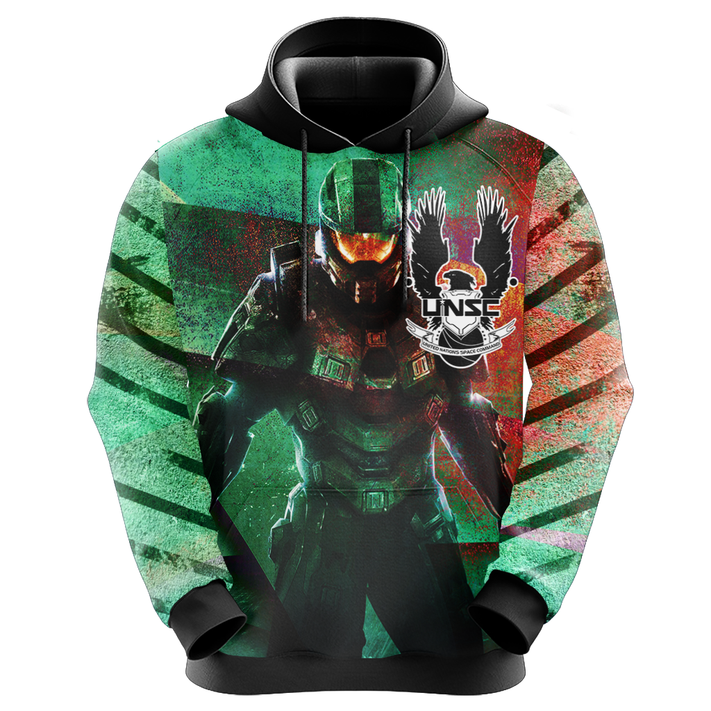 Halo Hoodie Unsc United Nations Space Command Hoodie Green Unisex - Cozy Hoodie For Cold Weather