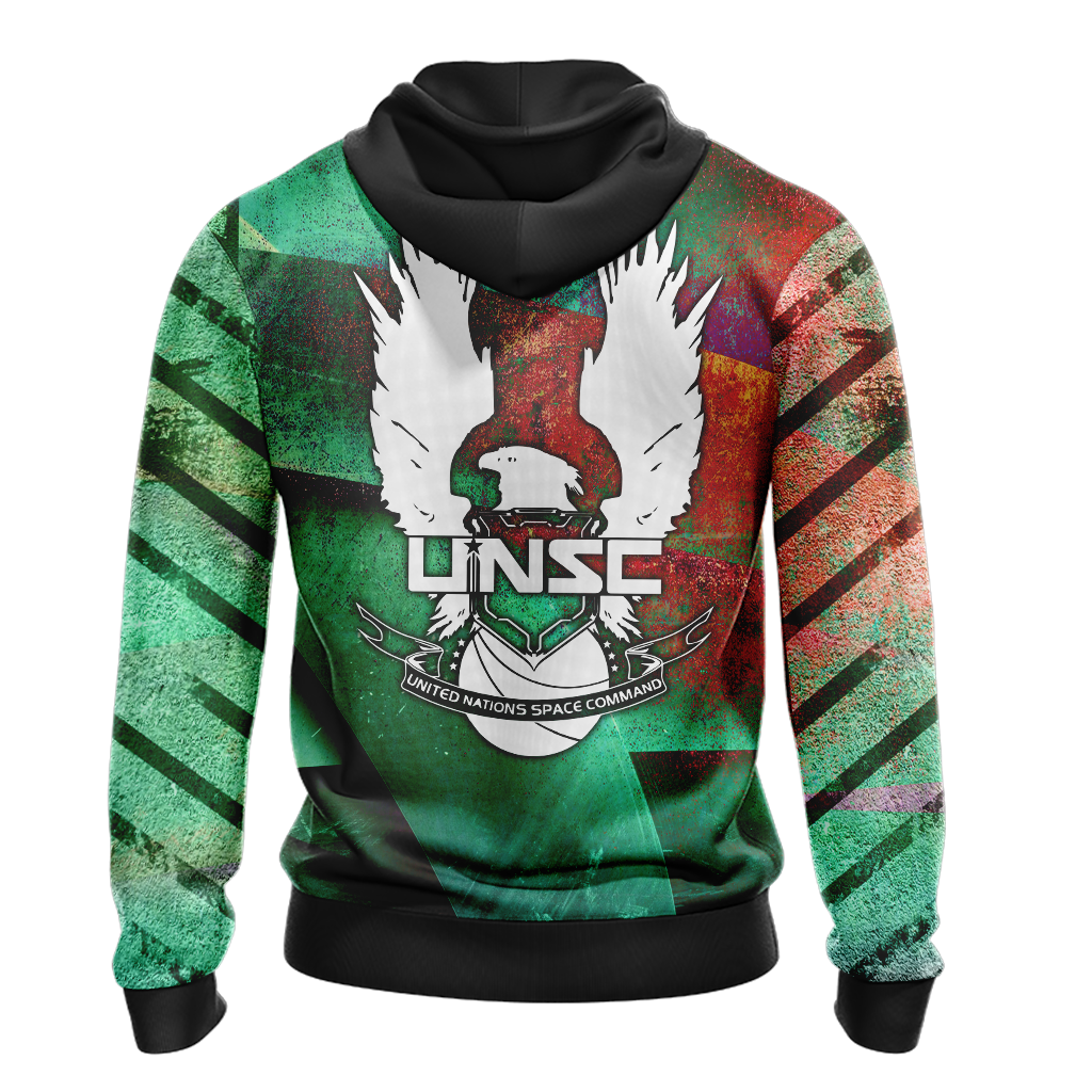 Halo Hoodie Unsc United Nations Space Command Hoodie Green Unisex - Cozy Hoodie For Cold Weather