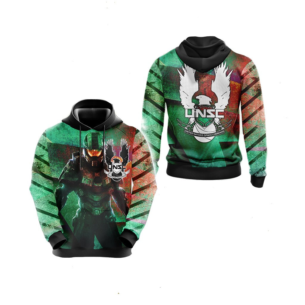 Halo Hoodie Unsc United Nations Space Command Hoodie Green Unisex - Cozy Hoodie For Cold Weather