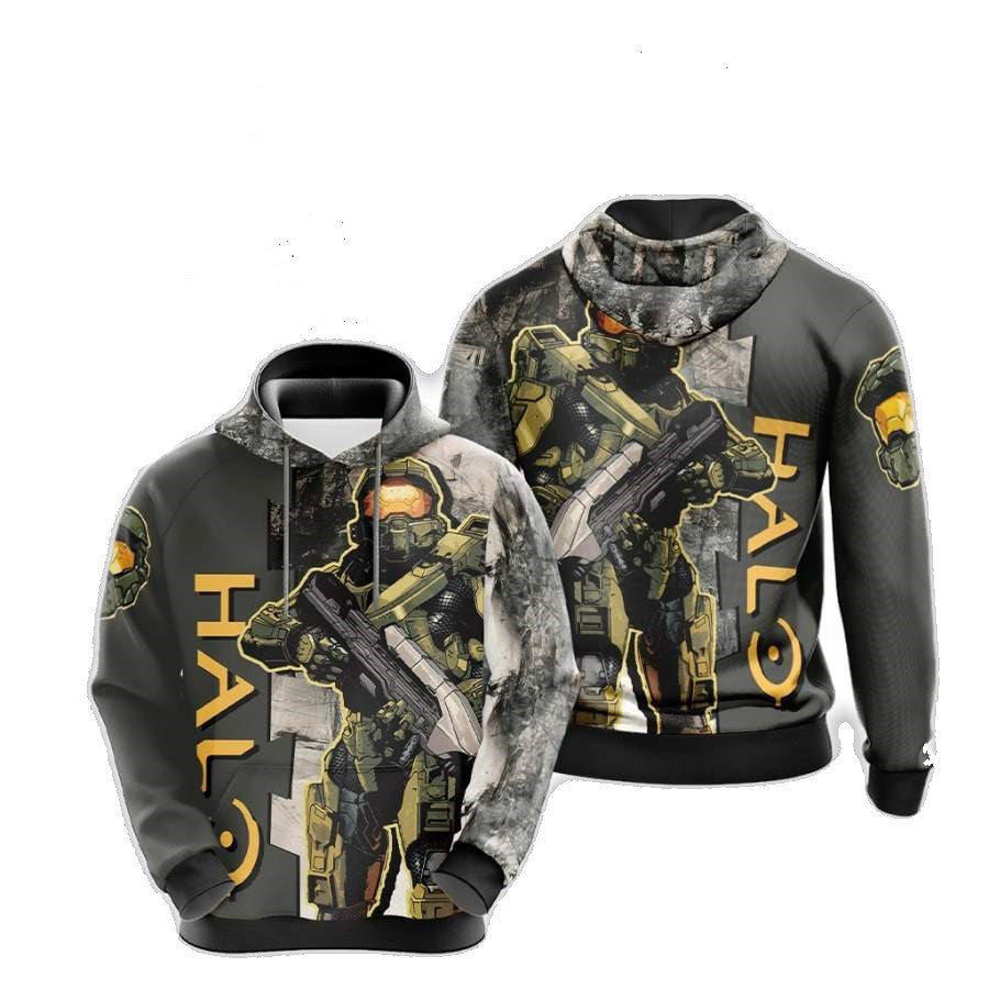 Halo Hoodie Halo Masterchief Armor Suit Hoodie Gray Unisex - Cozy Hoodie For Cold Weather