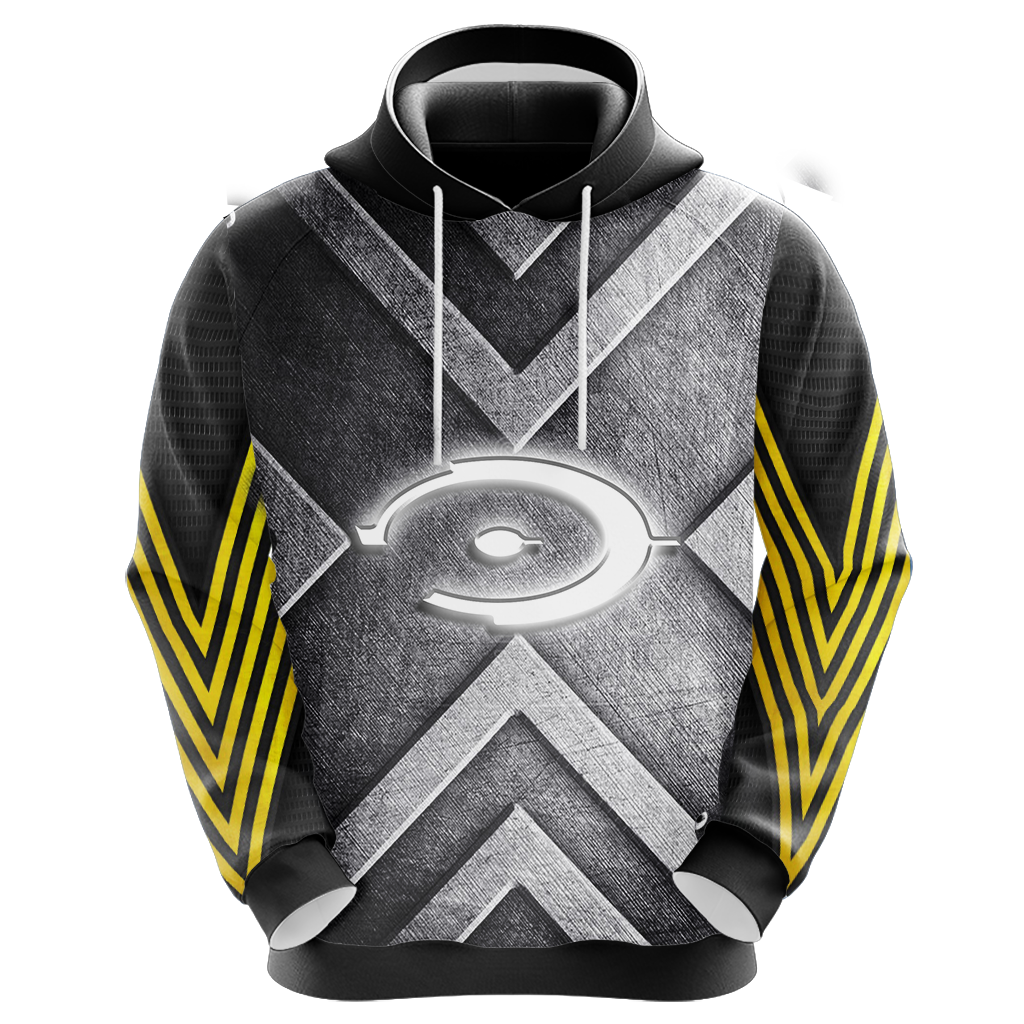 Halo Hoodie Halo Logo And Helmet Symbol Hoodie Yellow Gray Unisex - Cozy Hoodie For Cold Weather
