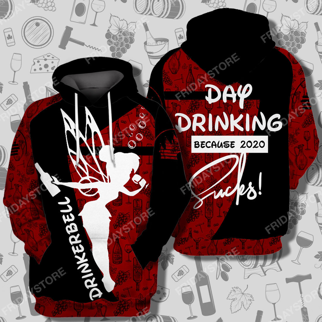 DN T-shirt Drinkerbell Day Drinking Because 2020 Is Sucks T-shirt Awesome High Quality DN Tinkerbell Hoodie Sweater Tank