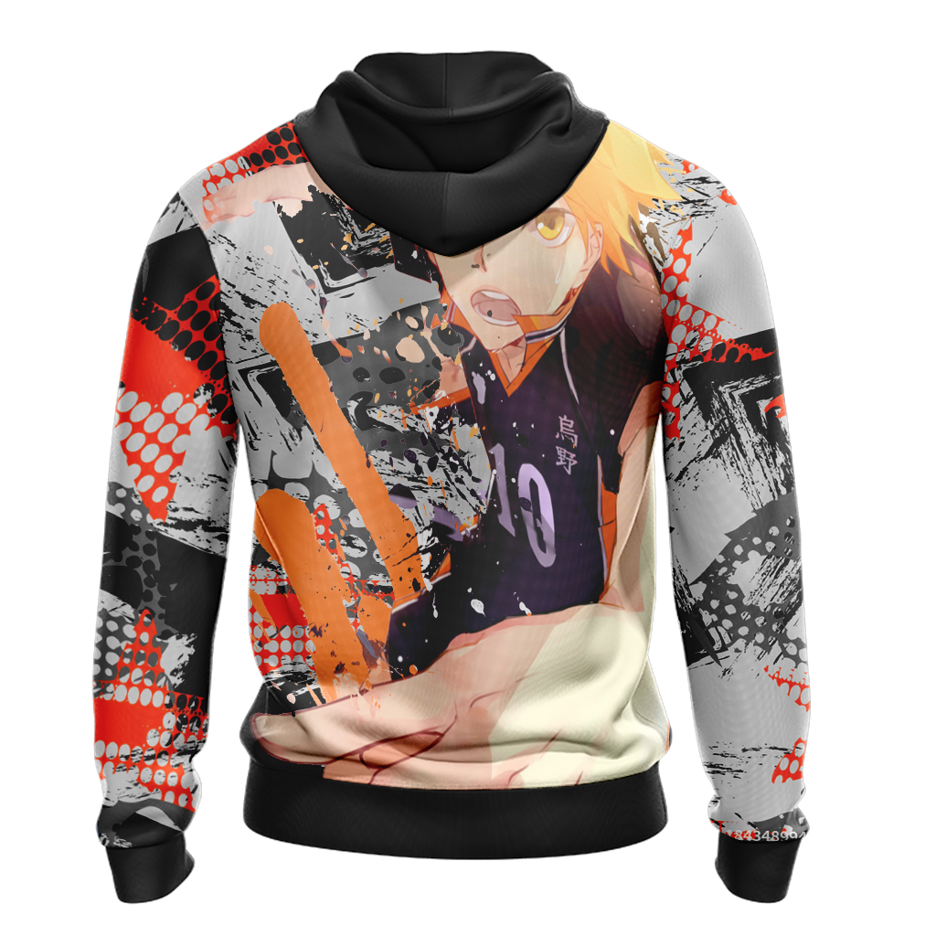 Haikyuu Hoodie Hinata Shoyo Cool Black White Hoodie Anime Hoodie Colorful
