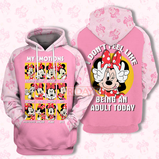 DN MN Mouse T-shirt Adorable Minnie My Emotions 3D PRINT T-shirt Awesome Cute DN Hoodie Sweater Tank