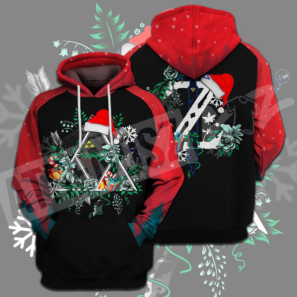 Legend Of Zelda Christmas T-shirt Triforce Symbol Botw Z Logo Red T-shirt Legend Of Zelda Hoodie