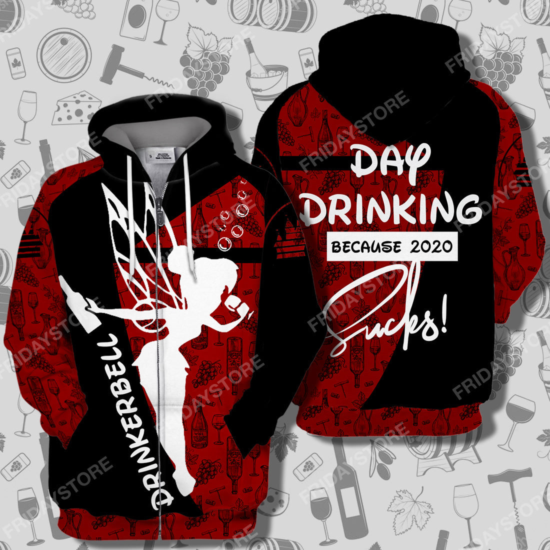 DN T-shirt Drinkerbell Day Drinking Because 2020 Is Sucks T-shirt Awesome High Quality DN Tinkerbell Hoodie Sweater Tank