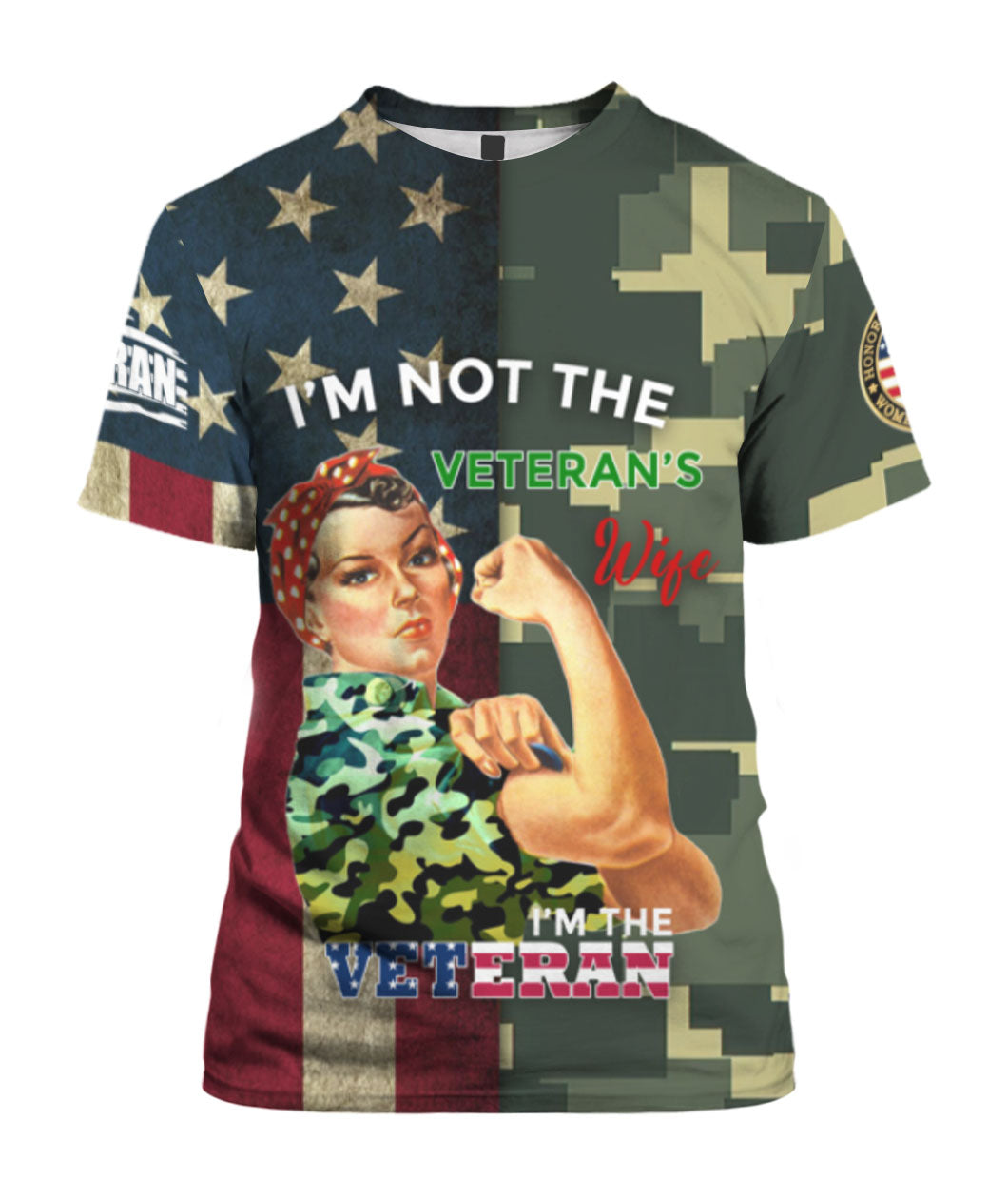 Veteran Hoodie I'M Not The Veteran Wife I'M The Veteran T-Shirt Green Red Blue Unisex - Trendy Gift For Men & Women