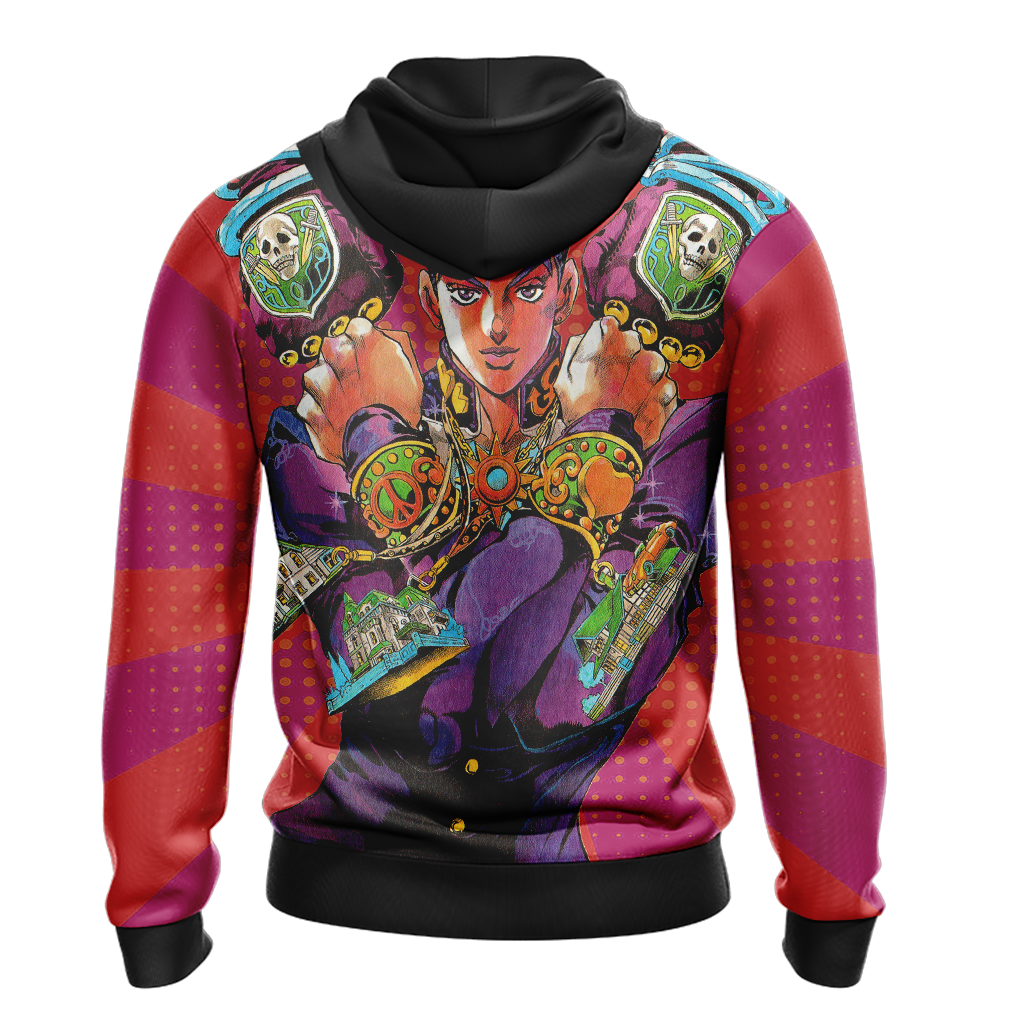 Jojos Bizarre Adventure Hoodie Jojos Bizarre Adventure Josuke Pose Graphic Hoodie Colorful Unisex - Cozy Hoodie For Cold Weather