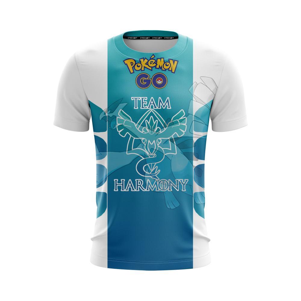 Pokemon T-Shirt Lugia Team Harmony Pokemon Go T-Shirt Blue Unisex - Trendy Gift For Men & Women