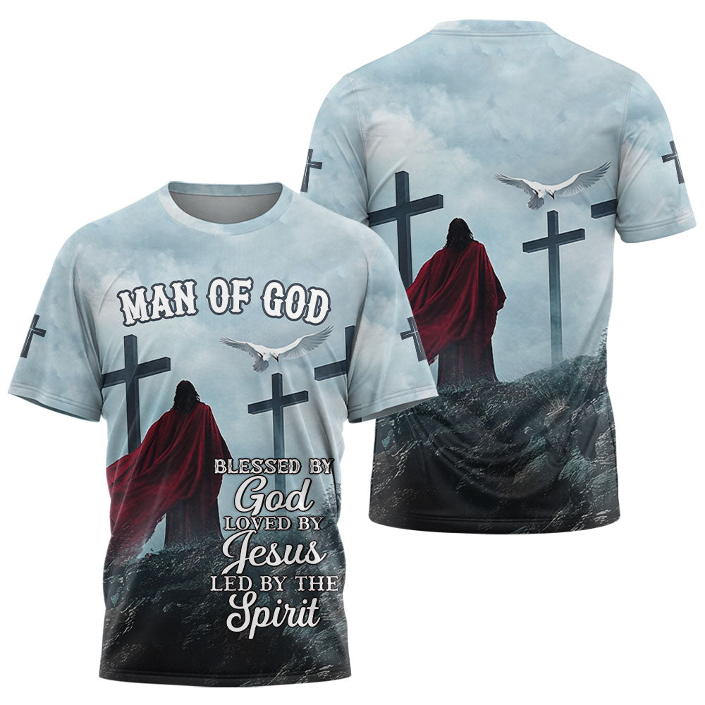 Blessed by GOD Loved by JESUS Led by the SPIRIT 3D TShirt