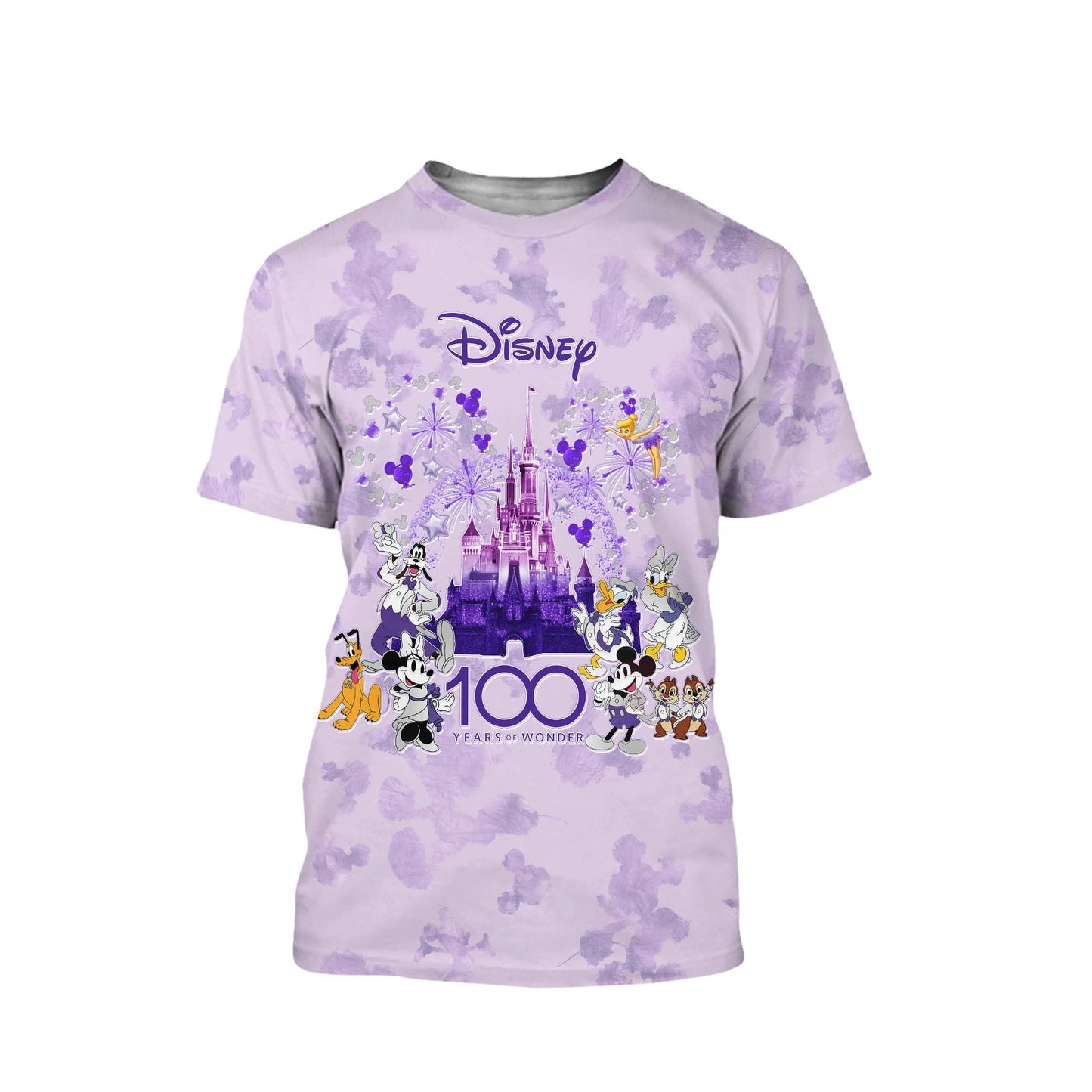 Disney T-Shirt Mk And Friends Disney 100 Years Of Wonder T-Shirt Purple Unisex Adults New Release - Trendy Gift For Men & Women