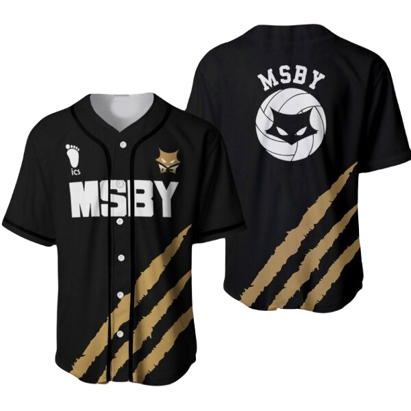 Haikyuu Baseball Jersey Msby the Jackal Haikyuu Jersey Shirt Black Brown Unisex Adult New Release