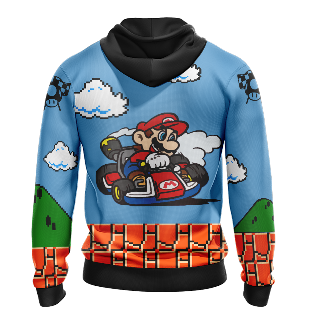 Mario Hoodie All Characters Using Banana Hoodie Blue Unisex - Cozy Hoodie For Cold Weather