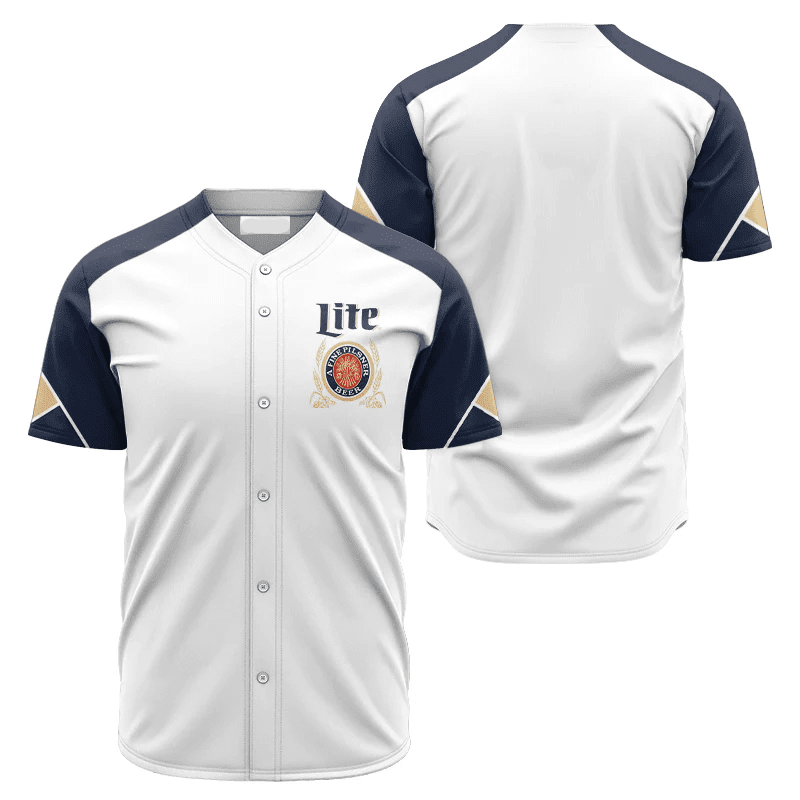 Miller Baseball Jersey a Fine Pilsner Beer Logo Graphic Miller Lite Jersey Shirt Blue White Unisex Adult New Release