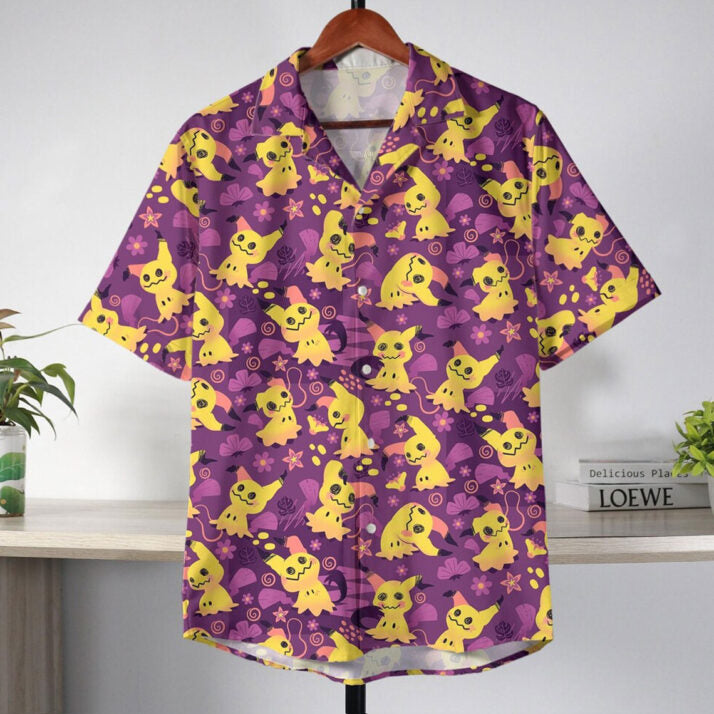 Mimikyu Purple Pattern Pokemon Hawaiian Shirt