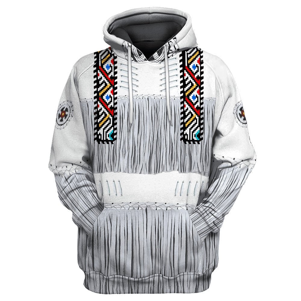 Native American Hoodie Native American Clothes Pattern Hoodie White Unisex - Cozy Hoodie For Cold Weather