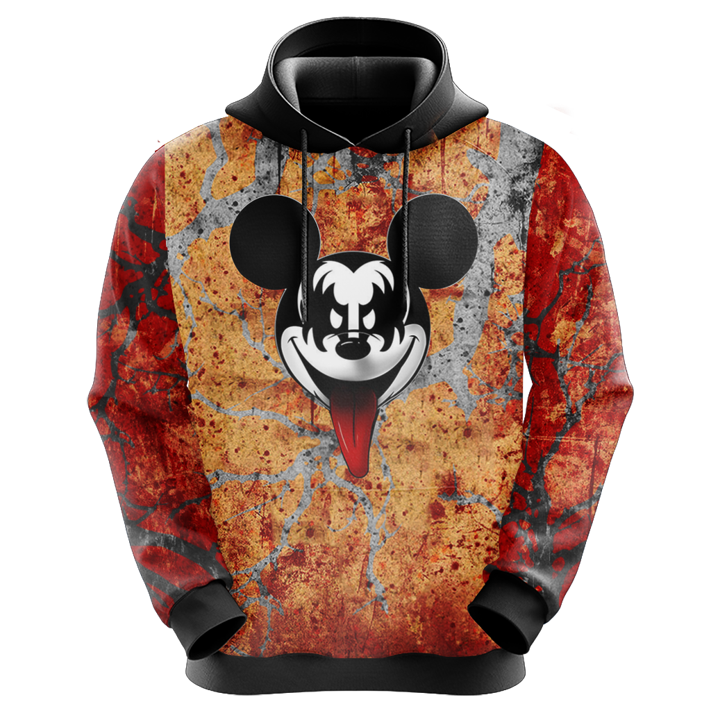 DN Hoodie DN MN Characters Kiss Band Red Hoodie