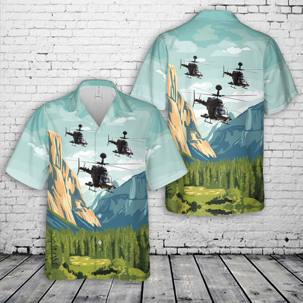 OH-58D Kiowa Warrior helicopter 1st Squadron, 17th Cavalry Regiment, 82nd Airborne Division Hawaiian Shirt