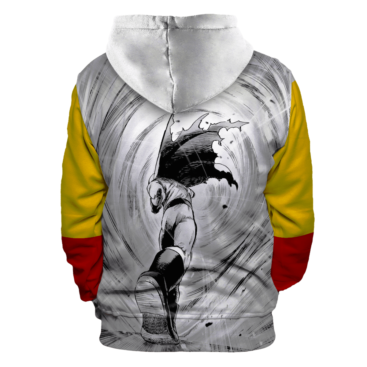 One Punch Man Hoodie Saitama Singing Manga Pattern Hoodie White Unisex - Cozy Hoodie For Cold Weather