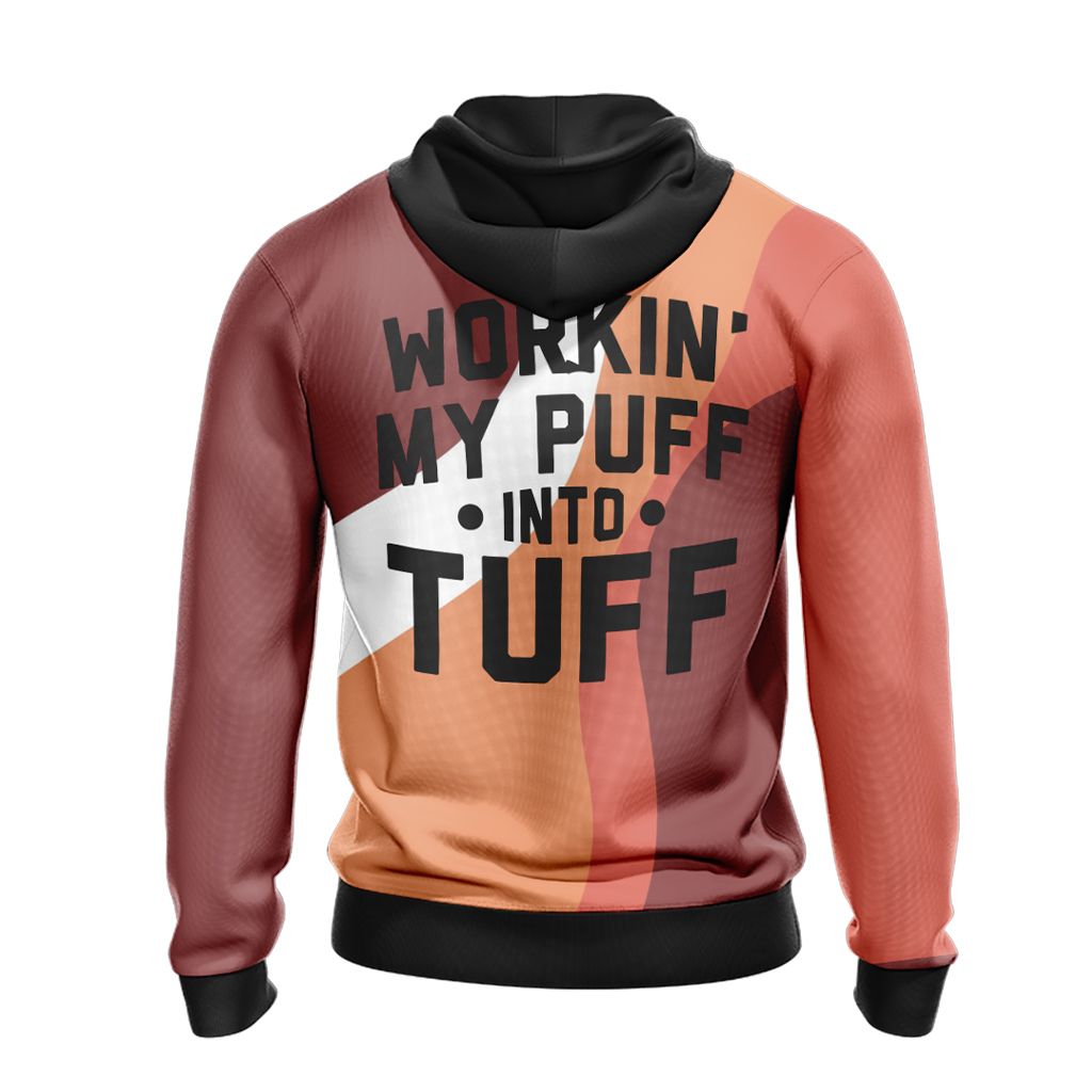 Pokemon Hoodie Pokemon Working My Puff Into Tuff Hoodie Orange Red Unisex - Cozy Hoodie For Cold Weather