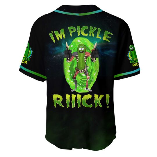 Rick and Morty Baseball Jersey Rick and Morty Im Pickle Jersey Shirt Green Black Unisex Adult New Release