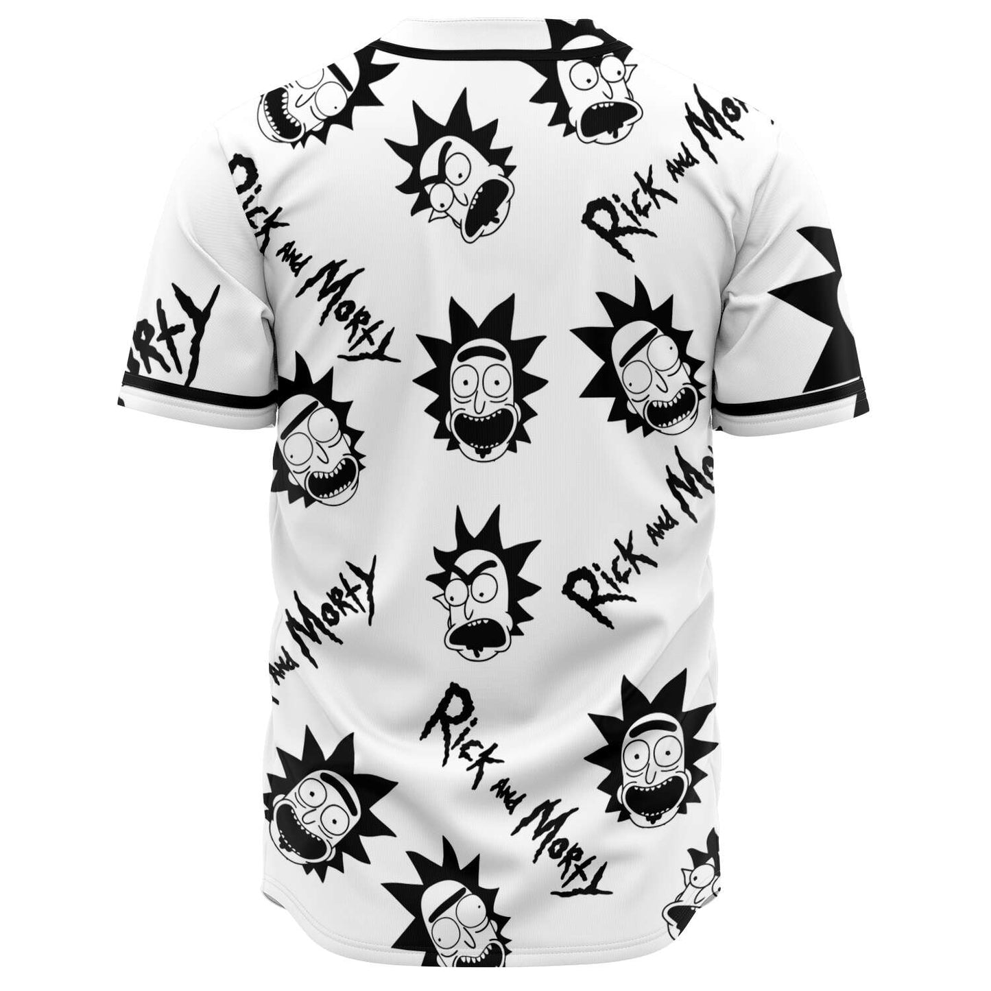 Rick and Morty Baseball Jersey Rick and Morty Face Pattern Jersey Shirt Black White Unisex Adult New Release
