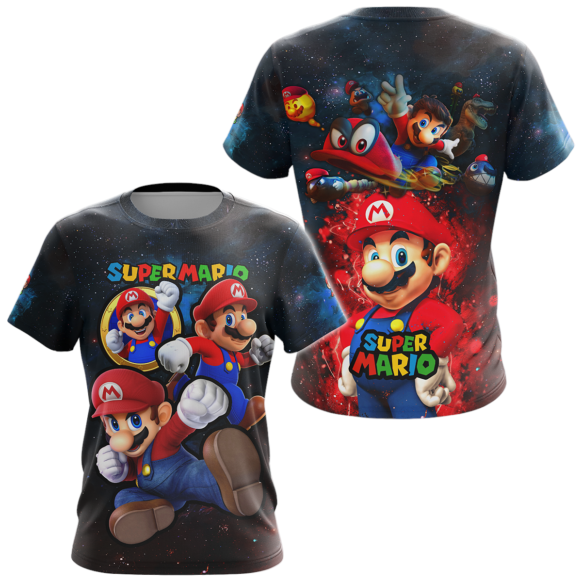 Mario Hoodie Mario And Mushroom Galaxy T-Shirt Colorful Unisex - Trendy Gift For Men & Women