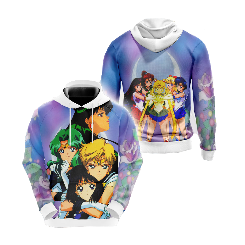 Sailor Moon Hoodie All Salors Characters Graphic Hoodie Colorful Unisex - Cozy Hoodie For Cold Weather