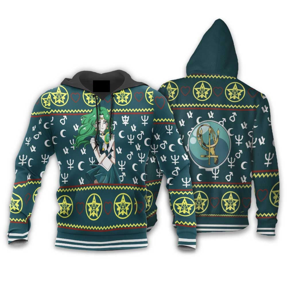 Sailor Moon Hoodie Sailor Neptune Symbol And Graphic Hoodie Green Unisex